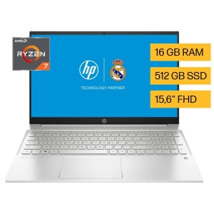 HP, Pavilion 15-eh3002la, AMD Ryzen 7-7730U, 16GB, SSD 512GB, 15.6", W11 Home, Plata, LA - 198122843695